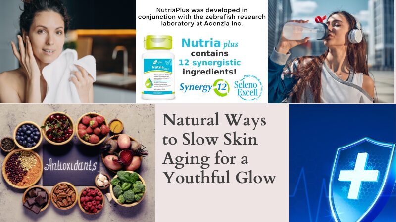 Two women had healthy skinned faces and antioxidant rich food with Nutriaplus supplement